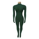 Sexy Nightclub Party Lingerie High Neck Stretch Lace Tight-Fitting Jumpsuit