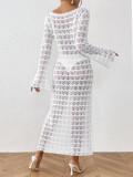 Women Spring/Summer Sexy Knitting Maxi Dress Beach Dress Elegant French Dress