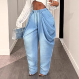 Women Denim Wide-Leg Trousers