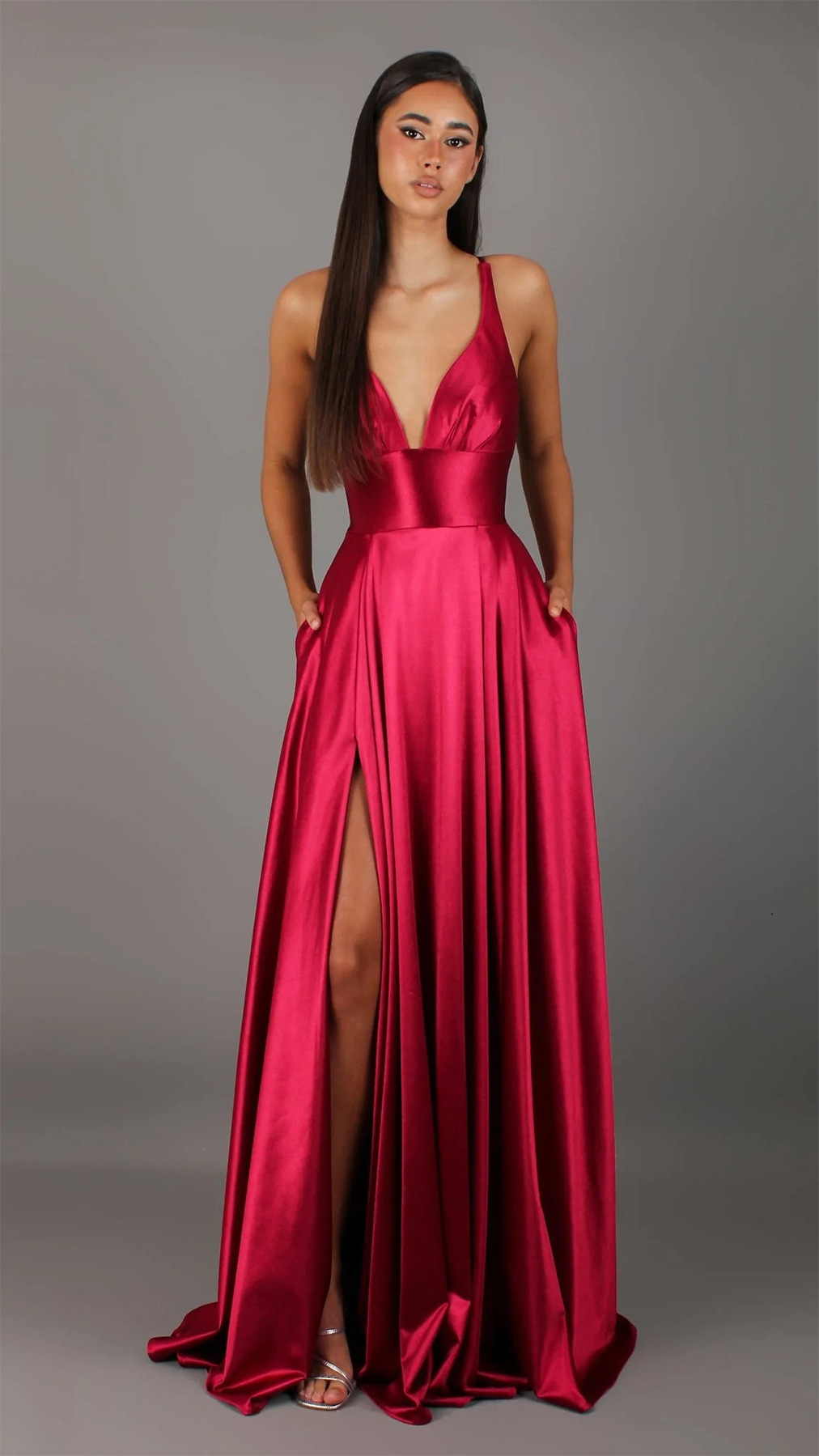 Women Summer Sexy V-Neck Solid Sleeveless Dress
