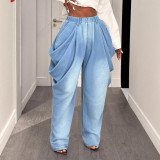 Women Denim Wide-Leg Trousers