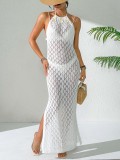 Women Sexy Holidays Hollowed-out Sexy Backless Lace-Up Beach Dress