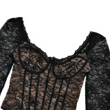 Women see-through basic sexy backless jumpsuit