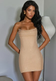 Women Summer Holidays Strapless Maxi Dress