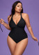 Plus Size Women Backless One-Piece Swimwear