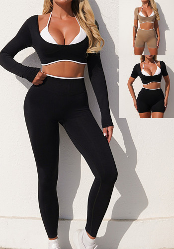 Women yoga top and long pants two-piece set