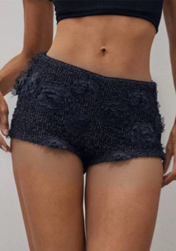 Women sexy blue floral shorts