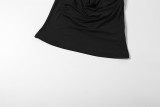 Women Sexy Metallic Halter Neck Backless Solid Tank Top
