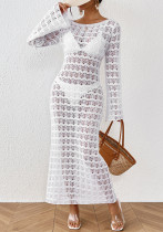 Women Spring/Summer Sexy Knitting Maxi Dress Beach Dress Elegant French Dress Women Spring/Summer Sexy Knitting Maxi Dress Beach Dress Elegant French Dress