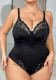 Plus Size Women Lace Sexy Hollow-Out V-Neck Bodysuit