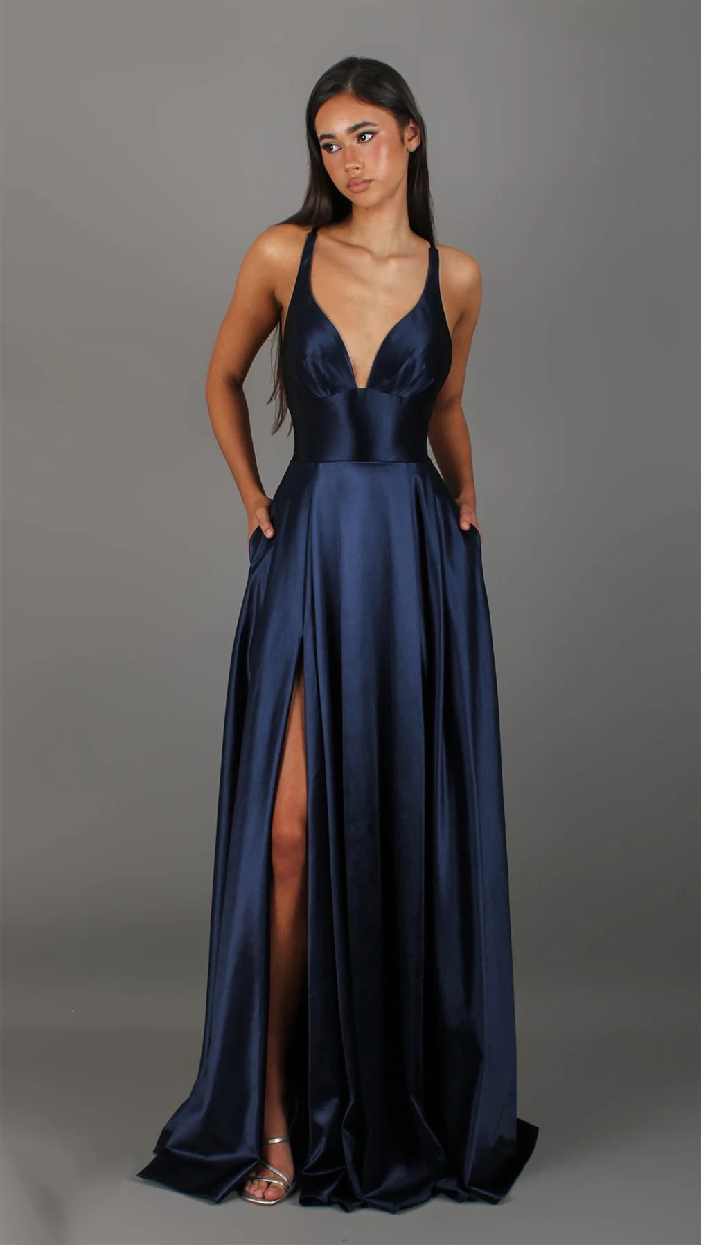 Women Summer Sexy V-Neck Solid Sleeveless Dress