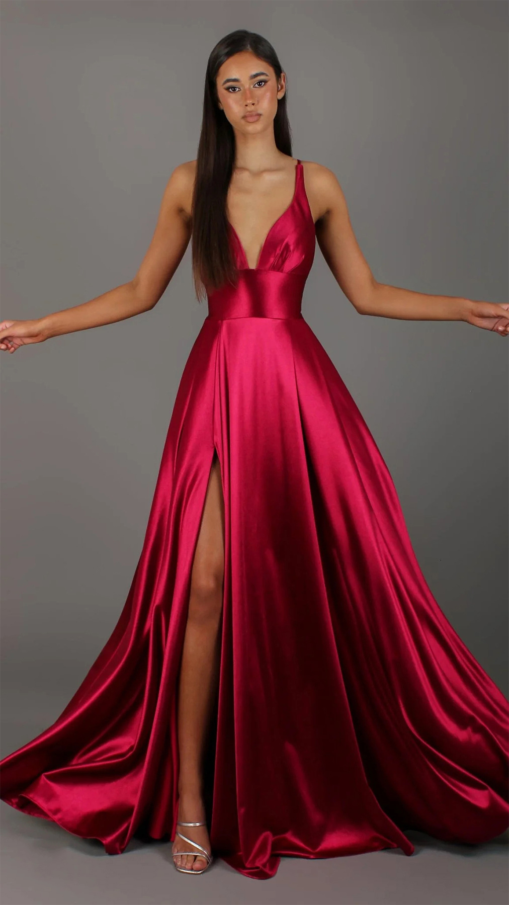 Women Summer Sexy V-Neck Solid Sleeveless Dress