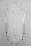 Women Summer Round Neck Knitting Sleeveless Cover-Up Solid Top