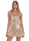 Women Sequined Sexy Backless Prom Strap Dress