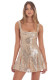 Women Sequined Sexy Backless Prom Strap Dress