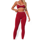 Women yoga top and long pants two-piece set