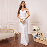 Women Off-Shoulder Dreamy Party Sexy Mermaid Evening Dress
