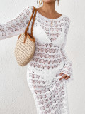 Women Spring/Summer Sexy Knitting Maxi Dress Beach Dress Elegant French Dress