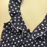 Women Sexy Ruffle Sleeve Polka Dot Sexy One-Piece Swimwear