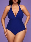 Plus Size Women Backless One-Piece Swimwear