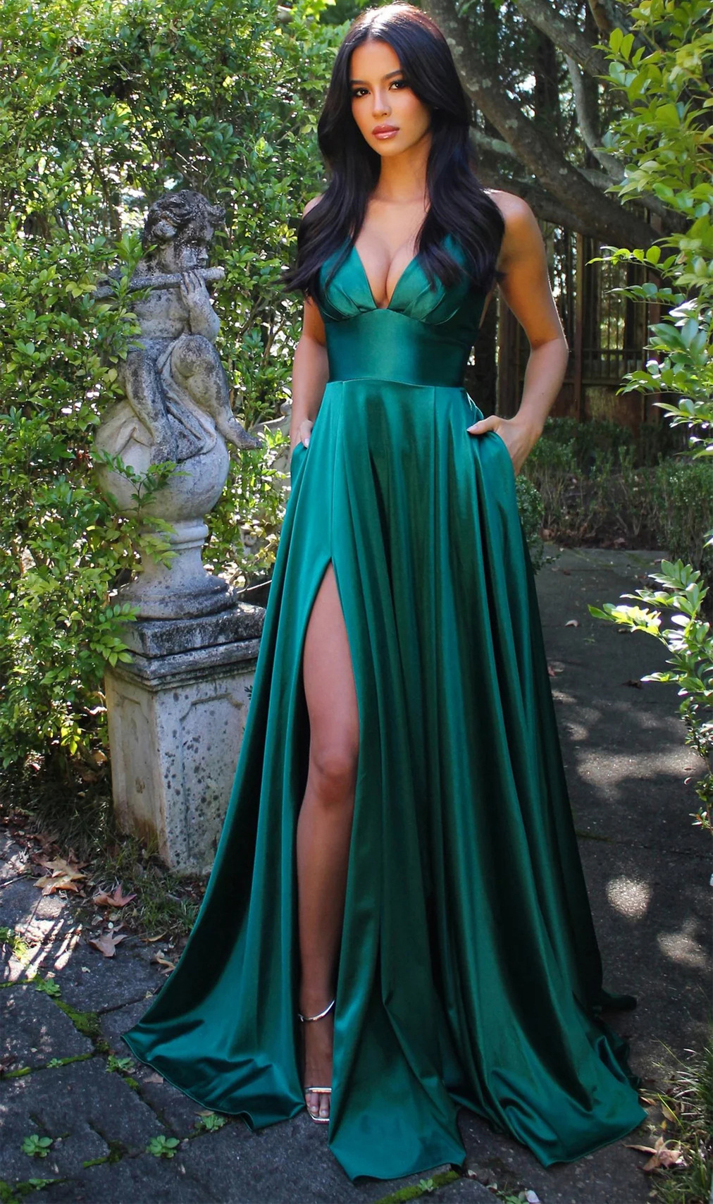 Women Summer Sexy V-Neck Solid Sleeveless Dress