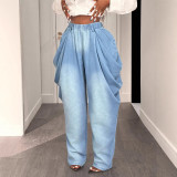 Women Denim Wide-Leg Trousers