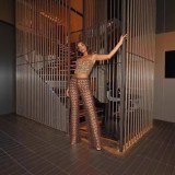Women See-Through Mesh Sequined Sexy Long pants