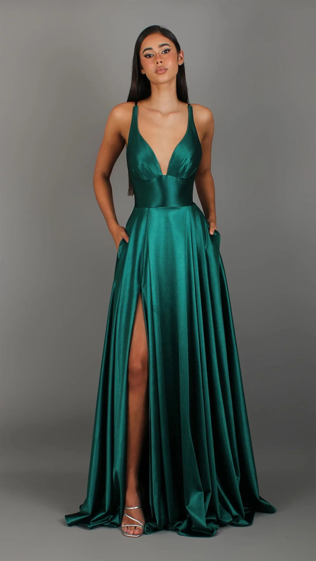 Women Summer Sexy V-Neck Solid Sleeveless Dress
