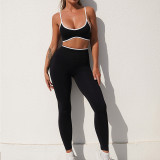 Women yoga top and long pants two-piece set