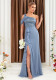 Women Slash Shoulder One-Shoulder Side Slit Dress