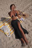 Solid Color Mesh Beach Cover-Up Three-Piece Bikini Swimsuit