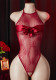 Women Sexy See-Through Lace Bow Lace Bodysuit Sexy Lingerie