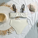Women Sexy Scalloped Trim Two-Piece Bikini Swimsuit