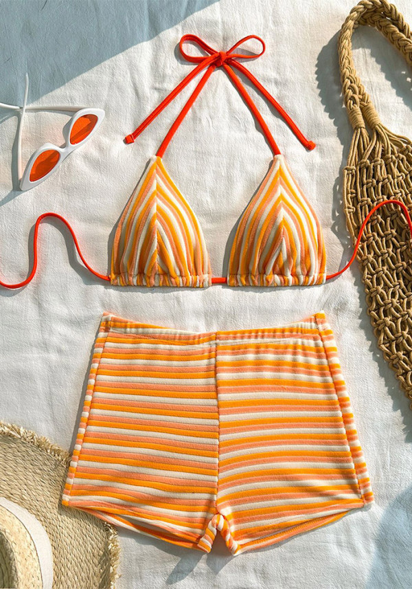 Women Striped Sexy Two-Piece Bikini Swimsuit