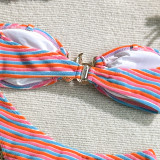 Women Fashion Sexy Striped Two-Piece Bikini Swimsuit