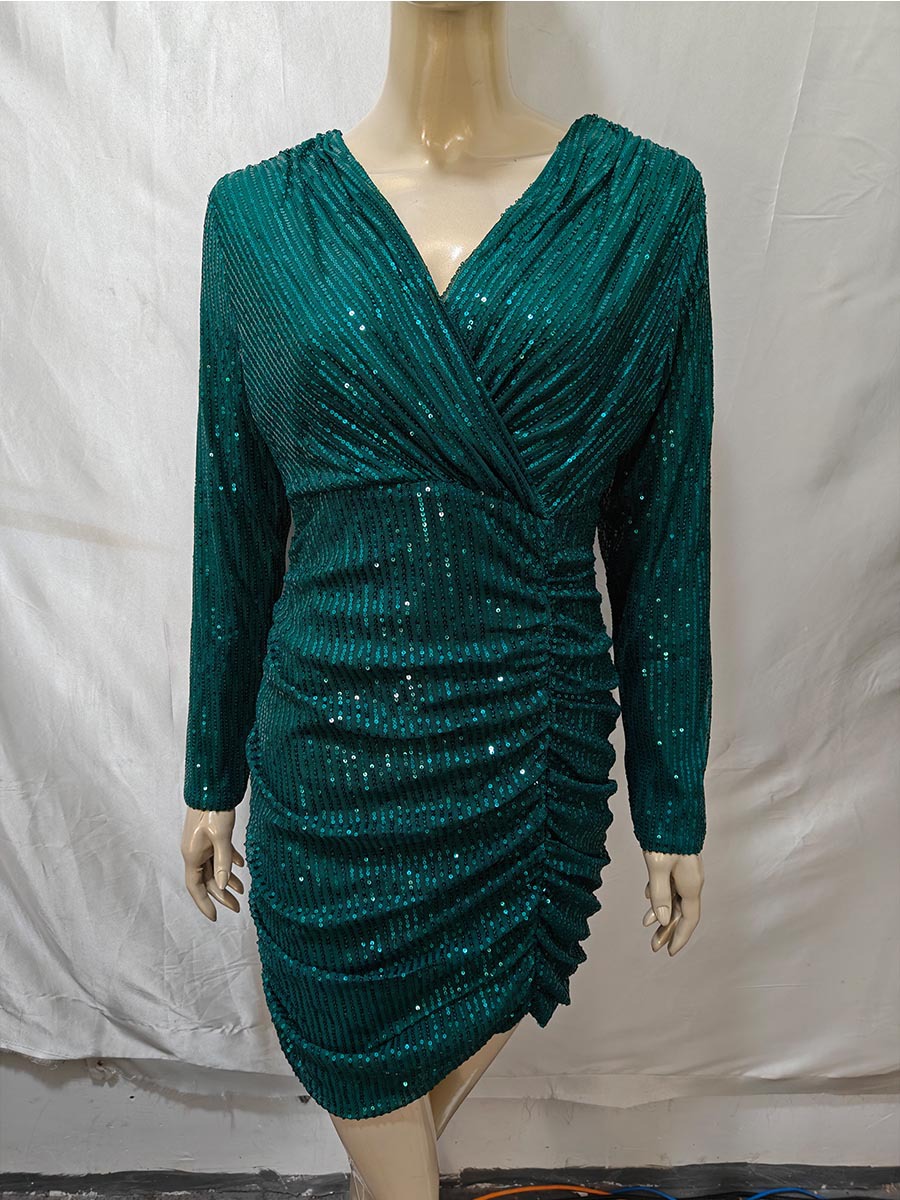Women Sexy V-Neck Bodycon Dress