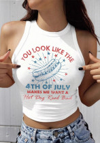 Women Letter Print Crop Top