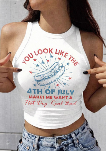 Women Letter Print Crop Top