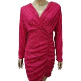 Women Sexy V-Neck Bodycon Dress