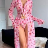 Sexy Floral Sweet Robe & Panty Lingerie Set