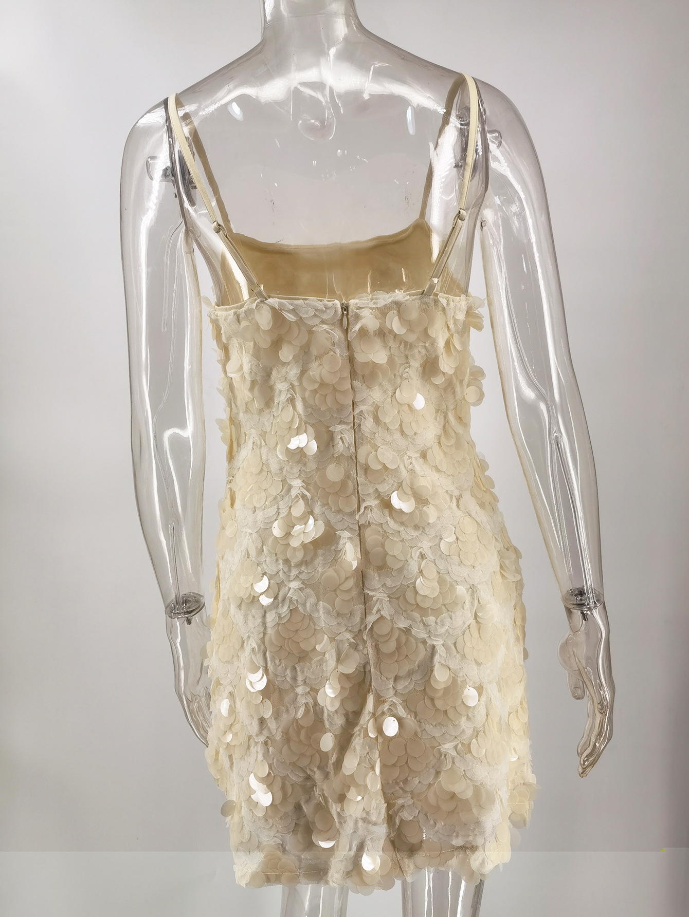 Women Sexy Low-Back Sequin Strap Party Mini Dress