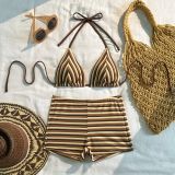 Women Striped Sexy Two-Piece Bikini Swimsuit