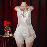 Lace See-Through Seductive Strap Pajama Lingerie Set