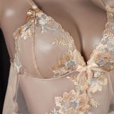 Sexy Embroidered Lace Strap Bra Set