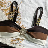 Women Sexy Scalloped Trim Two-Piece Bikini Swimsuit