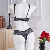 Sexy Lace See-Through Underwire Push-Up Lingerie Set