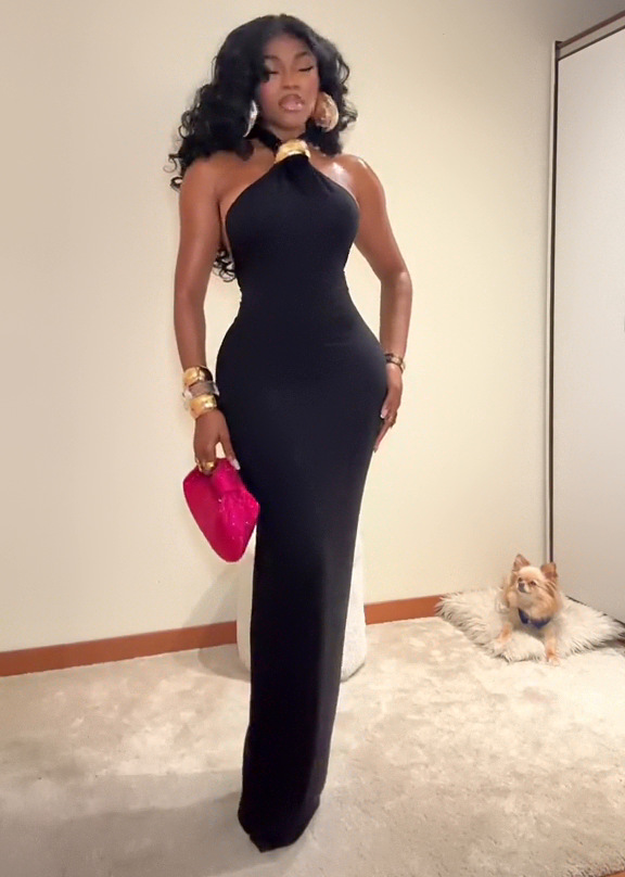Women Summer Sleeveless Halter Neck Solid Dress
