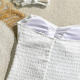Women Solid Color Metal Detail Slim-Fit One-Piece Swimsuit
