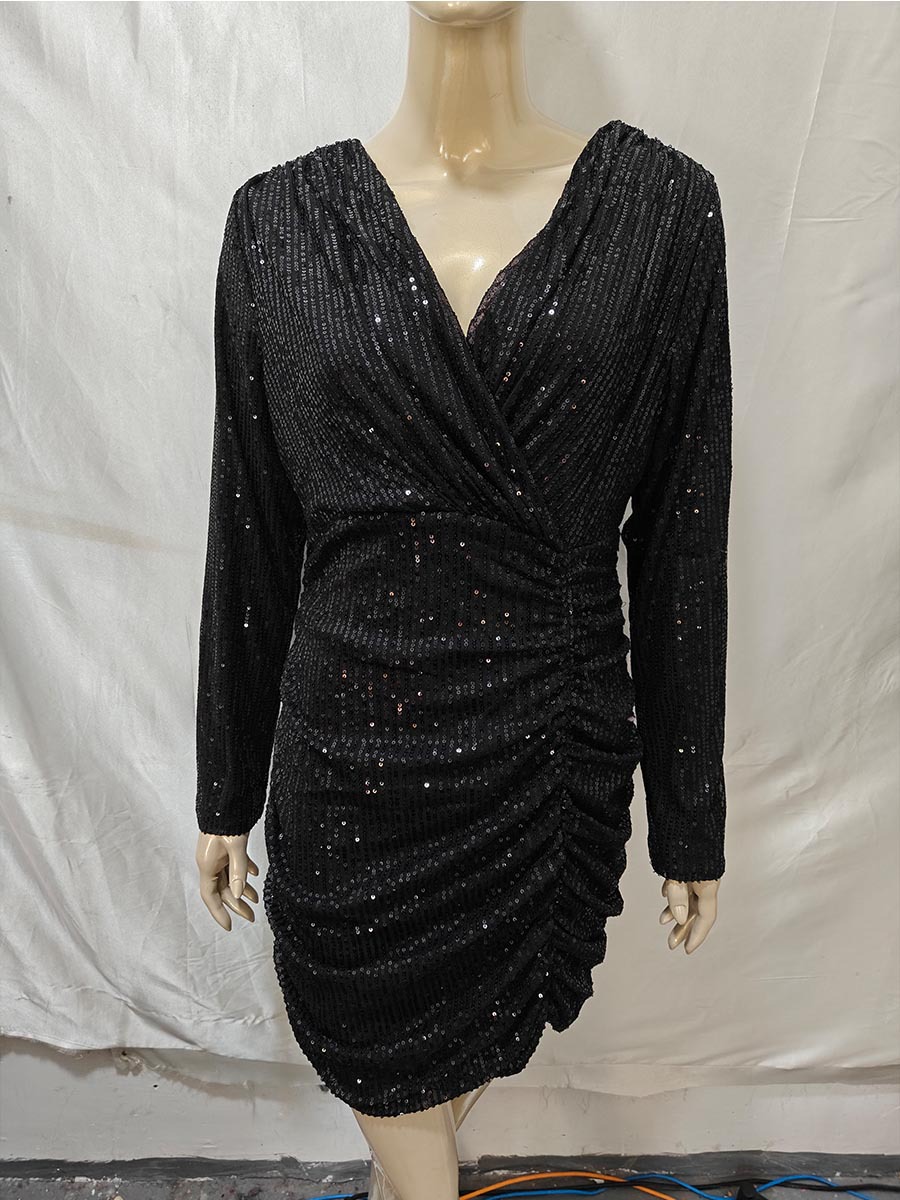 Women Sexy V-Neck Bodycon Dress