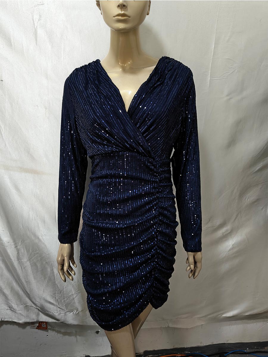 Women Sexy V-Neck Bodycon Dress